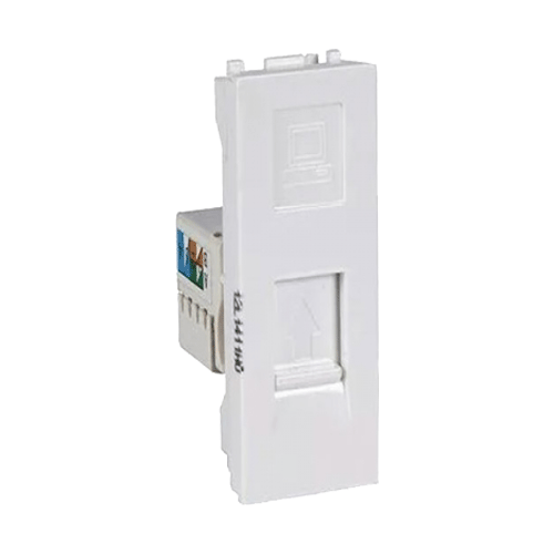 Legrand Mylinc 1M RJ45 Socket Cat 6 With Shutter, 6759 67